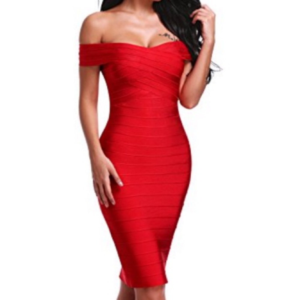 Red bandage dress